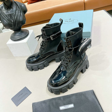 商品名称：プラダ PRADA 26-PDJ23024DQ 2023年秋冬最新入荷 マーティンブーツ ショートブーツ 厚底 レースアップシューズ レディースシューズ