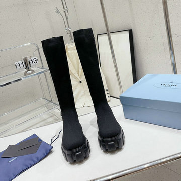 商品名称：プラダ PRADA 26-PDJ23025 2023年秋冬最新入荷 ソックスブーツ ロングブーツ 厚底 カジュアルブーツ レディースシューズ
