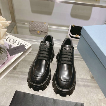 プラダ PRADA 26-PDJ23051SP  2023年秋冬最新入荷 アンクルブーツ 厚底シューズ レースアップシューズ カジュアルブーツ レディースシューズ 靴