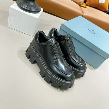 プラダ PRADA 26-PDJ23051ZL 2023年秋冬最新入荷 アンクルブーツ 厚底シューズ レースアップシューズ カジュアルブーツ レディースシューズ 靴