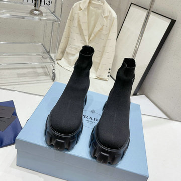 商品名称：プラダ PRADA 26-PDJ23023 2023年秋冬最新入荷 ソックスブーツ ショートブーツ 厚底シューズ レディースシューズ