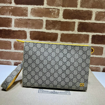 グッチ GUCCI 057-GG768255BYL 2023年最新入荷 GG ディテール付き ポーチ ストラップ付き 手持ちかばん ビジネスバッグ メンズかばん