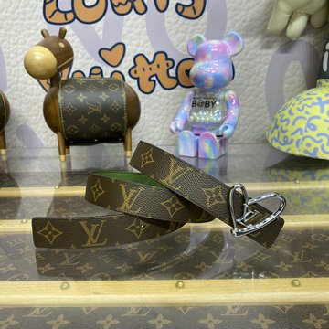 ルイヴィトン LOUISVUITTON 057-M8380XP 2023年最新入荷 LV ハート 30MM リバーシブル ベルト ウィメンズ アクセサリー カーフレザー