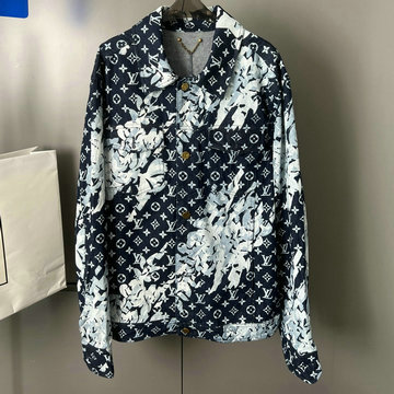 商品名称：ルイヴィトン LOUISVUITTON XG-WTLV23021 2023年秋冬最新入荷 モノグラムプリンテッドデニムジャケット ロングスリーブ トラッカージャケット ボタンクロージャー