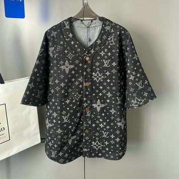 商品名称：ルイヴィトン LOUISVUITTON XG-WTLV23026 2023年秋冬最新入荷 デニムジャケット ボタンクロージャー ショートスリーブ テニスコート 短袖 トップス ジャケット