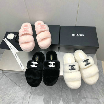 シャネル CHANEL 26-CHJ23067 2023年秋冬最新入荷 厚底シューズ ウール サンダル フラットミュール 室内履き スライドサンダル スリッパ ふんわりとしたシアリング 暖かい