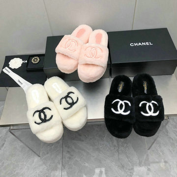 シャネル CHANEL 26-CHJ23068 2023年秋冬最新入荷 厚底シューズ ウール サンダル フラットミュール 室内履き スライドサンダル スリッパ ふんわりとしたシアリング 暖かい