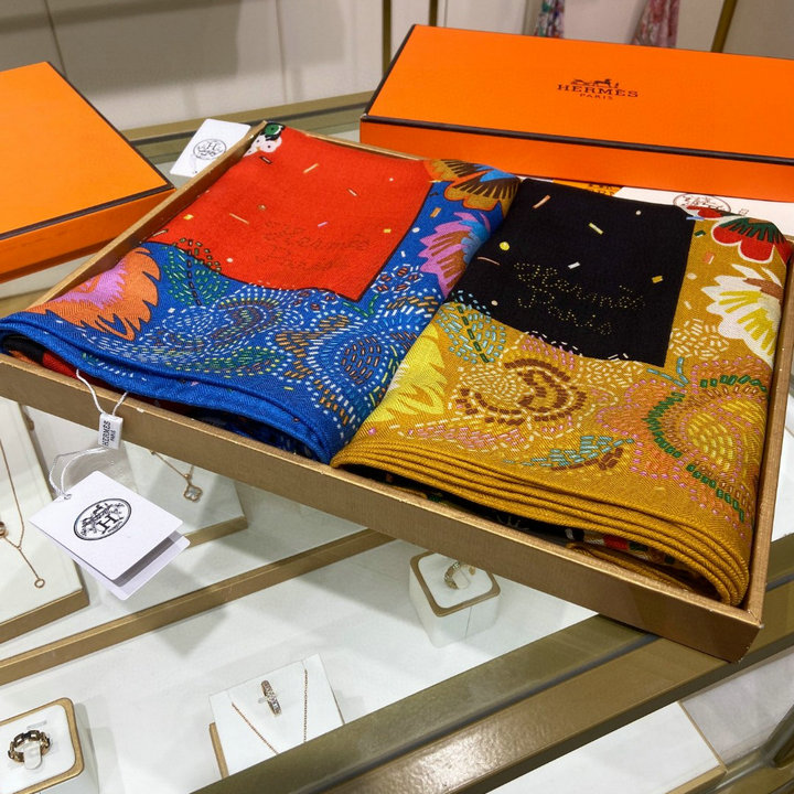 商品名称：エルメス HERMES AN-WJHE23054  2023年最新入荷 スクエアマフラー ストール ショール カシミヤ スカーフ