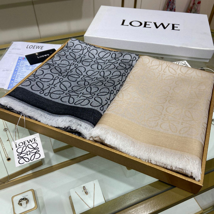 ロエベ LOEWE AN-WJLE23002 2023年最新入荷 スクエアマフラー ストール ショール カシミヤ スカーフ