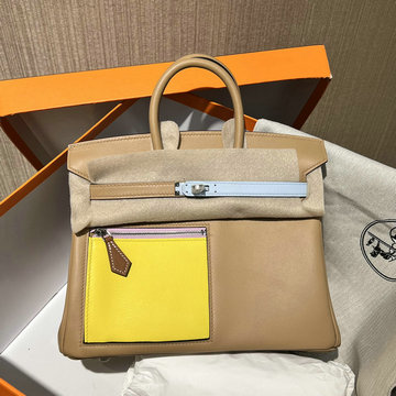 エルメス HERMES 063-HBK25SFPYNC  2023最新入荷 バーキンバッグ colormatic トップハンドルバッグ トートバッグ ハンドバッグ レディースかばん