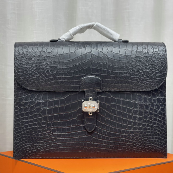 エルメス HERMES 063-HE104838EWYBK 2023最新入荷 サック ア デペッシュ 38 ブリーフケース トートバッグ ハンドバッグ メンズかばん ビジネスバッグ クロコ革