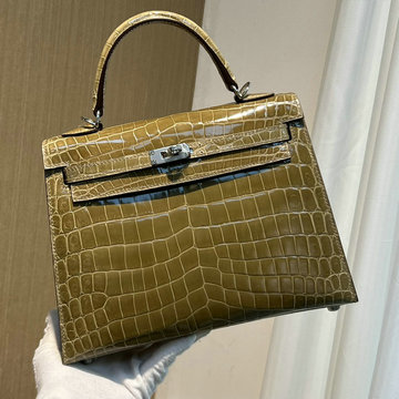 商品名称：エルメス HERMES 063-HKL25ENYCG 2023最新入荷 ケリー トップハンドルバッグ トートバッグ クロコ革 レディースかばん