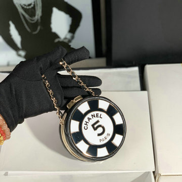 シャネル CHANEL 2022年最新入荷 チェーン クラッチ ラウンド化粧箱 ヴァニティー ケース 斜め掛け ショルダーバッグ クロスボディバッグ 化粧かばん