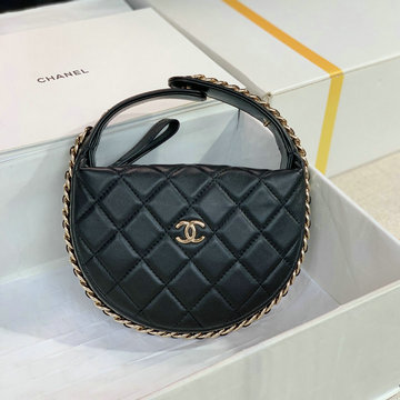 シャネル CHANEL CC-CH3095YBK 2022年最新入荷 フラフープ ポーチ 手持ちかばん レディースかばん ラウンドバッグ ラムスキン