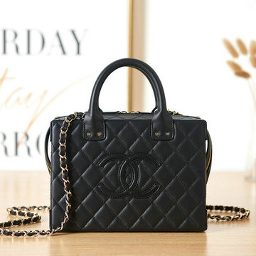 シャネル CHANEL CC-CH3345BK 2022年最新入荷 スモール ヴァニティー ケース トートバッグ 2way 斜め掛け ショルダーバッグ クロスボディバッグ 化粧かばん レディースかばん