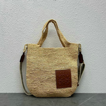 ロエベ LOEWE ZZ-LE685453Z　2023年最新入荷 スリットバッグトートバッグ ハンドバッグ 2way ショルダーバッグ ラフィア カーフ