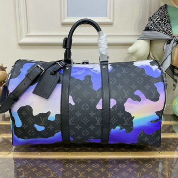 ルイヴィトン LOUISVUITTON 057-M46356　2023年最新入荷 キーポル バンドリエール 45 トラベルバッグ ダッフルバッグ 旅行かばん ボストンバッグ モノグラム エクリプス