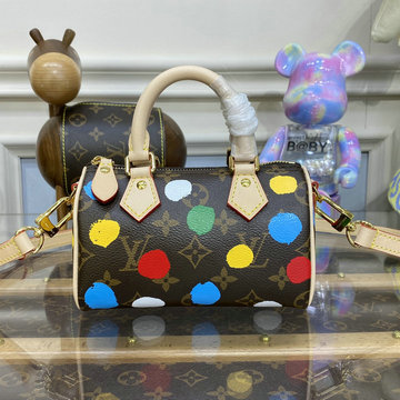 ルイヴィトン LOUISVUITTON 057-M81979　2023年最新入荷 LVxYK ナノ スピーディ ボストンバッグ トートバッグ 2way 斜め掛け ショルダーバッグ クロスボディバッグ