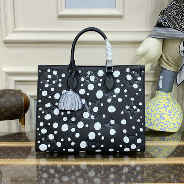 ルイヴィトン LOUISVUITTON 057-M46389　2023年最新入荷 LVxYK オンザゴー MM ハンドバッグ トートバッグ ママバッグ ショッピングバッグ モノグラムアンプラント