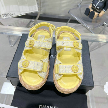 シャネル CHANEL 26-CHJ23024YBYL　2023年春夏最新入荷 スリングバック 厚底サンダル サマーサンダル ビーチサンダル レディースシューズ 靴