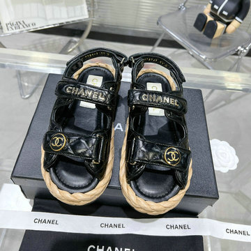 シャネル CHANEL 26-CHJ23024YPBK　2023年春夏最新入荷 スリングバック 厚底サンダル サマーサンダル ビーチサンダル レディースシューズ 靴