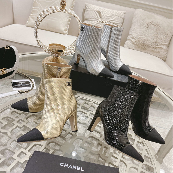 シャネル CHANEL 26-CHJ23007　2023年春季最新入荷 ウィメンズ ショートブーツ アンクルブーツ ハイヒール レディースシューズ カジュアルシューズ