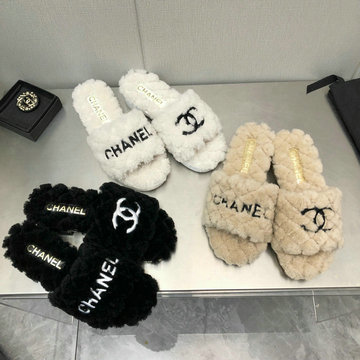 シャネル CHANEL 26-CHJ23011 2023年春季最新入荷 ウィメンズ フラットミュール 室内履き スライドサンダル スリッパ ふんわりとしたシアリング