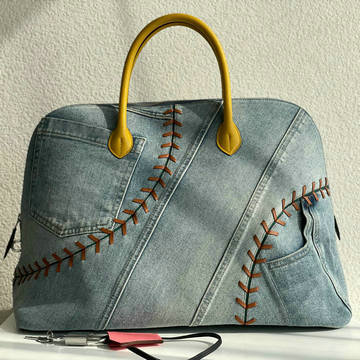 エルメス HERMES 063-HBL45NZQL 2023最新入荷 ボリード テニス ボーリングバッグ トップハンドルバッグ トートバッグ ハンドバッグ デニム