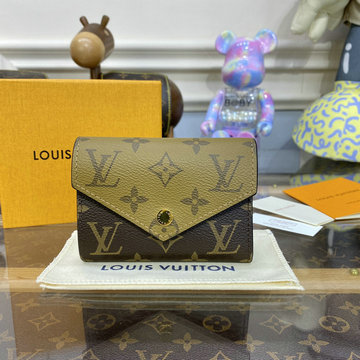 ルイヴィトン LOUISVUITTON 057-M81557　2023年最新入荷 ポルトフォイユ ヴィクトリーヌ 三つ折り短財布 ショートウォレット 小銭入れ付き モノグラム リバース