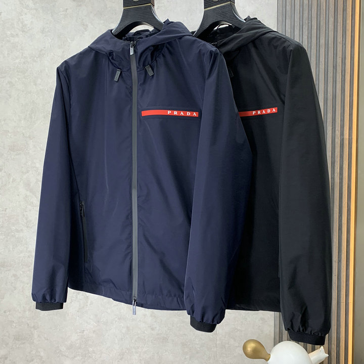 商品名称：プラダ PRADA JS-JKPD23006　2023年春夏最新入荷 ロングスリーブ ボンバージャケット フルジップ ジャケット フード付き トップスコート 長袖 メンズ アウターコート
