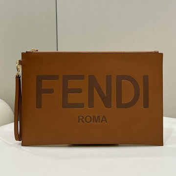 商品名称：フェンディ FENDI 168-FD8370LTH 2023年最新入荷 フラット スリム クラッチ 手持ちかばん ストラップ付き ポーチ レディースかばん ブラウンレザー