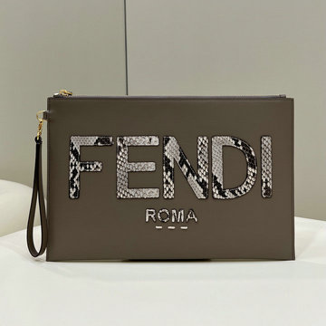 商品名称：フェンディ FENDI 168-FD8508L 2023年最新入荷 フラット スリム クラッチ 手持ちかばん ストラップ付き ポーチ レディースかばん ブラウンレザー