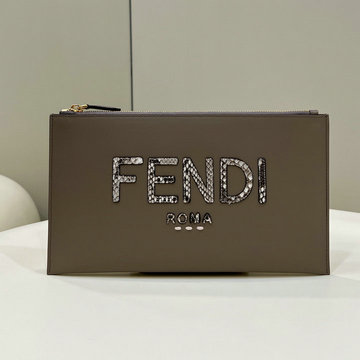 商品名称：フェンディ FENDI 168-FD8508S 2023年最新入荷 フラット スリム クラッチ 手持ちかばん ストラップ付き ポーチ レディースかばん ブラウンレザー