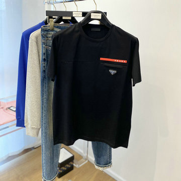 プラダ PRADA JS-TDPD23001　2023年春夏最新入荷 Tシャツ 半袖 ショートスリーブ スウェットシャツ 短袖 トップス レジャーシャツ
