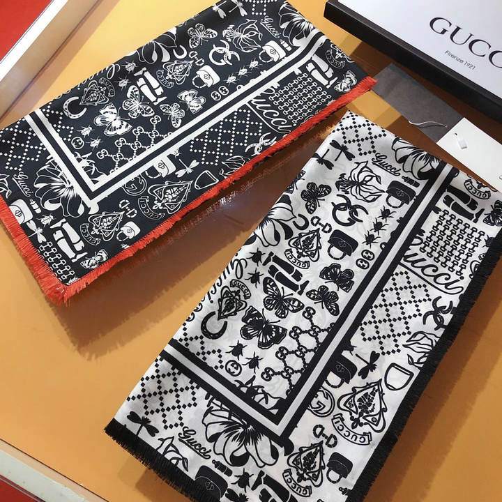 グッチ GUCCI JS-WJGG23001　2023年春夏最新入荷 スクエアスカーフ マフラー ツイストシルク