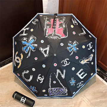 シャネル CHANEL 99-YSCH23006 2023年春夏最新入荷 雨傘 ジャンプ傘 フォールディングアンブレラ UVカット 日傘 折りたたみ傘