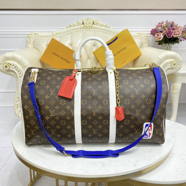 ルイヴィトン LOUISVUITTON 057-M45587　2020年最新入荷 LVXNBA キーポル バンドリエール 55 ボストンバッグ 旅行かばん トラベルバッグ モノグラムキャンバス