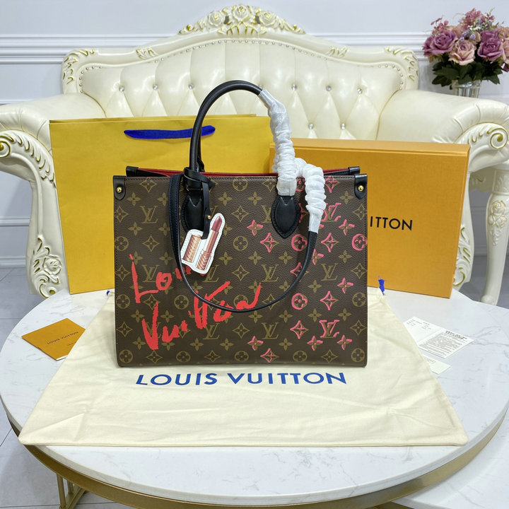ルイヴィトン LOUISVUITTON 057-M45888　2021年最新入荷 オンザゴー PM ハンドバッグ トートバッグ 2way ショルダーバッグ ママバッグ ショッピングバッグ