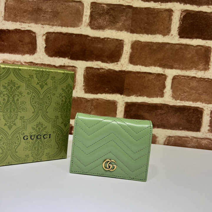 商品名称：グッチ GUCCI 057-GG466492PGL　2023年最新入荷 GGマーモント カードケース 二つ折り短財布 ショートウォレット コインポケット付き 札入れ付き レザー