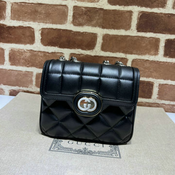 商品名称：グッチ GUCCI 057-GG741457BK2023年最新入荷 キルティング ミニバッグ 斜め掛け ショルダーバッグ クロスボディバッグ フラップバッグ レディースかばん