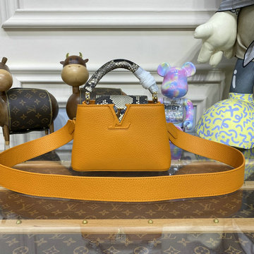 商品名称：ルイヴィトン LOUISVUITTON 057-N81410 2023年最新入荷 カプシーヌ MINI トップハンドルバッグ トートバッグ ハンドバッグ 2way 斜め掛け ショルダーバッグ