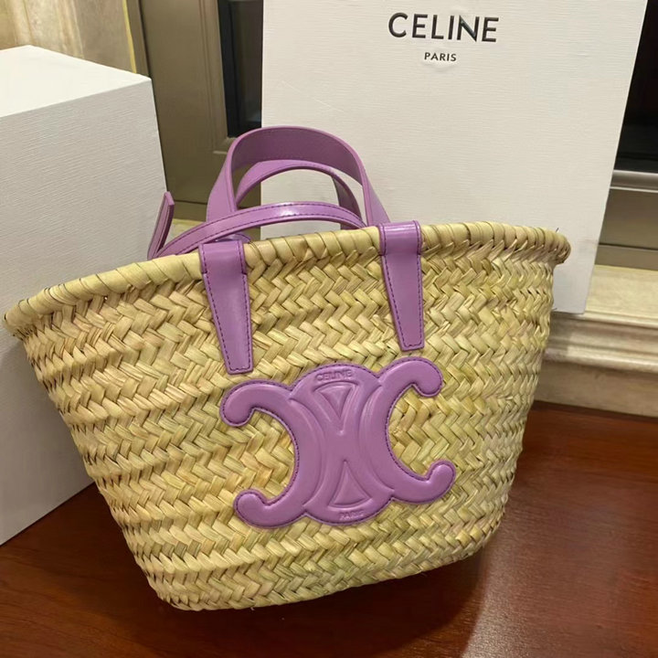 セリーヌ CELINE 99-CE194002QT 2023年最新入荷 ティーン トリオンフ クラシック パニエ バゲットバッグ カゴバッグ トートバッグ ハンドバッグ