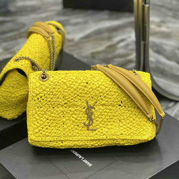 イヴサンローラン Saint laurent YSL 99-YSL515821BYL 2023年最新入荷 ジェイミー ミディアム ラフィア フラップバッグ 斜め掛け ショルダーバッグ