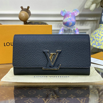 ルイヴィトン LOUISVUITTON 057-M61248 2023年最新入荷 ポルトフォイユ カプシーヌ 二つ折り長財布 ロングウォレット 小銭入れ 札入れ トリヨンレザー