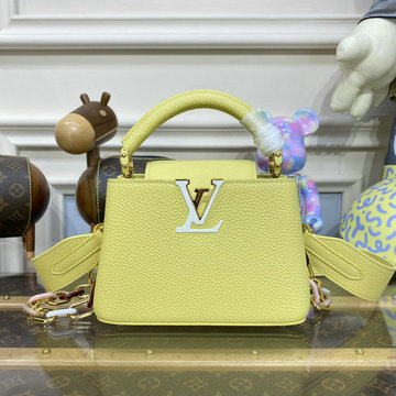 商品名称：ルイヴィトン LOUISVUITTON 057-M21798 2023年最新入荷 カプシーヌ MINI トップハンドルバッグ トートバッグ ハンドバッグ 2way 斜め掛け ショルダーバッグ