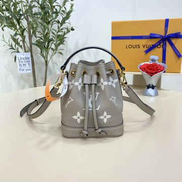 ルイヴィトン LOUISVUITTON 057-M46291 2023年最新入荷 ナノ ノエ バケットバッグ ショルダーバッグ トートバッグ ドローストリングバッグ レディースかばん