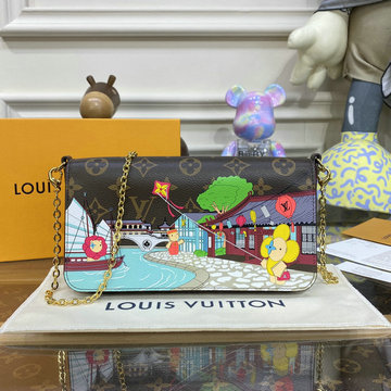 ルイヴィトン LOUISVUITTON 057-M81857R 2023年最新入荷 ポシェット フェリシー チェーンウォレット 長財布 ショルダーバッグ モノグラムキャンパス