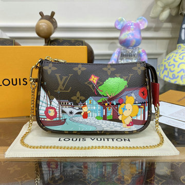 ルイヴィトン LOUISVUITTON 057-M81965R 2023年最新入荷 ミニ ポシェット アクセソワール チェーンポーチ クラッチバッグ ショルダーバッグ モノグラム