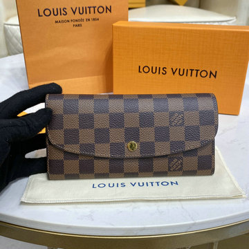 ルイヴィトン LOUISVUITTON 057-N43545 2023年最新入荷 ポルトフォイユ エミリー 二つ折り長財布 ロングウォレット 小銭入れ カード入れ ダミエエベヌキャンパス