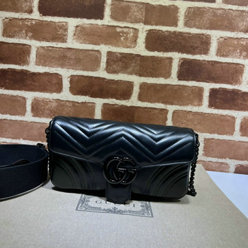 商品名称：グッチ GUCCI 057-GG734814PBK 2023年最新入荷 GGマーモント フラップバッグ チェーンポーチ 斜め掛け ショルダーバッグ クロスボディバッグ レディースかばん